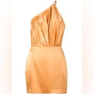 Michelle Mason Woman One Shoulder Pleated Silk Charmeuse Mini Dress